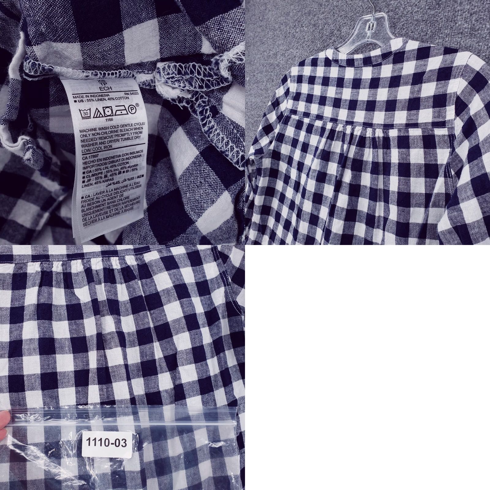 Old Navy Old Navy Womens Tunic Shirt Button Up Check Black White XS Size XS / US 0-2 / IT 36-38 - 8 Thumbnail