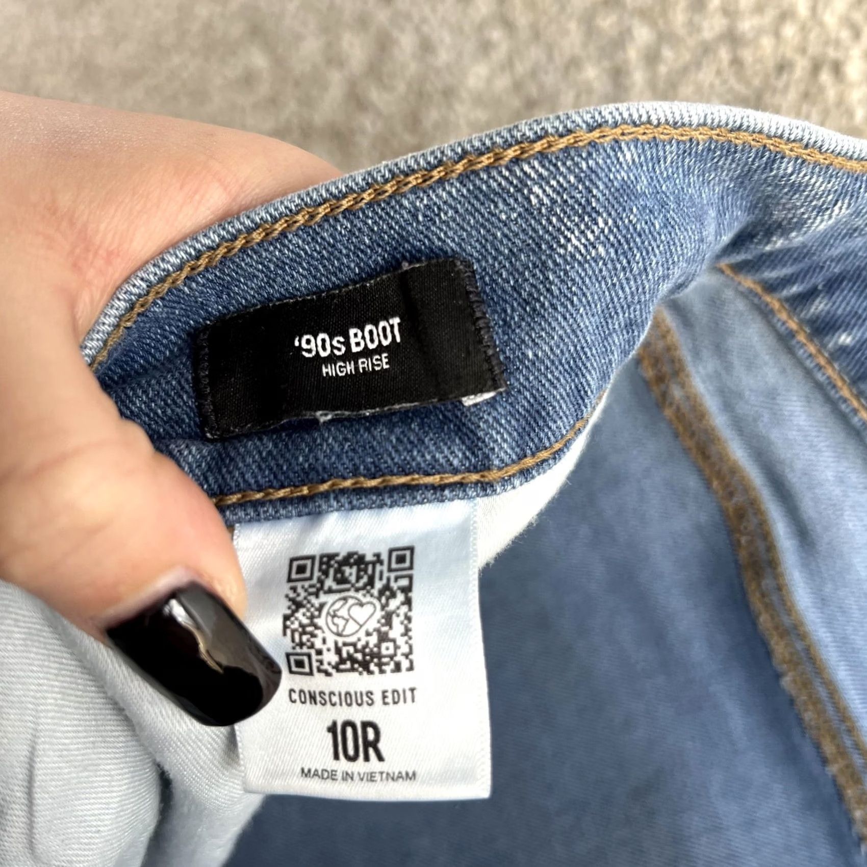 Express Express '90s Bootcut Jeans Womens 10R Light Wash Blue High Rise Stretch Denim Size 32" / US 10 / IT 46 - 5 Thumbnail