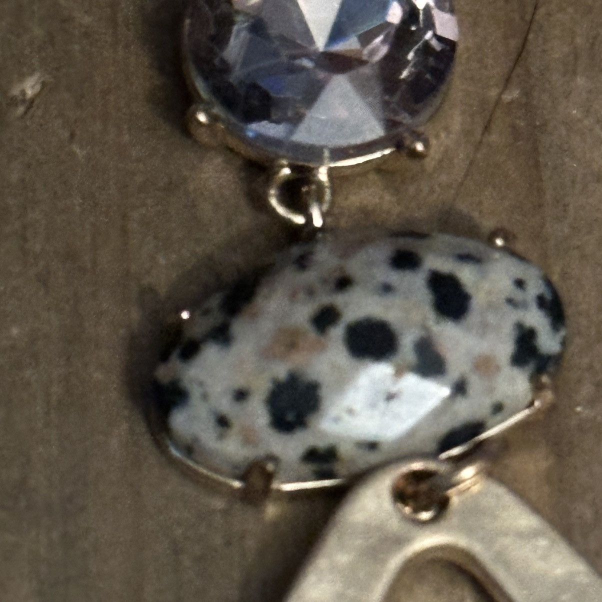 Loft Vintage Loft gold teardrop Jasper & quartz pendant necklace Size ONE SIZE - 6 Thumbnail