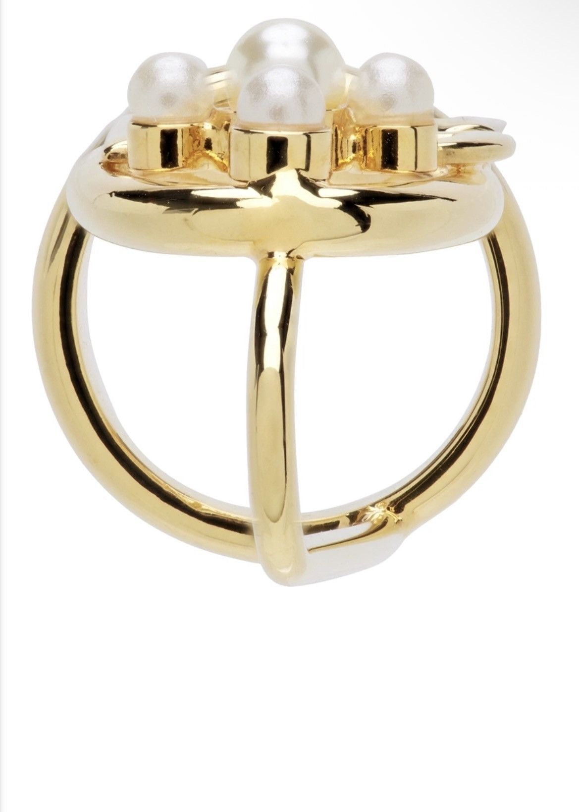 Dolce & Gabbana Authentic Dolce & Gabbana RARE Gold /Pearl DG Fingertip Ring Size ONE SIZE - 4 Thumbnail