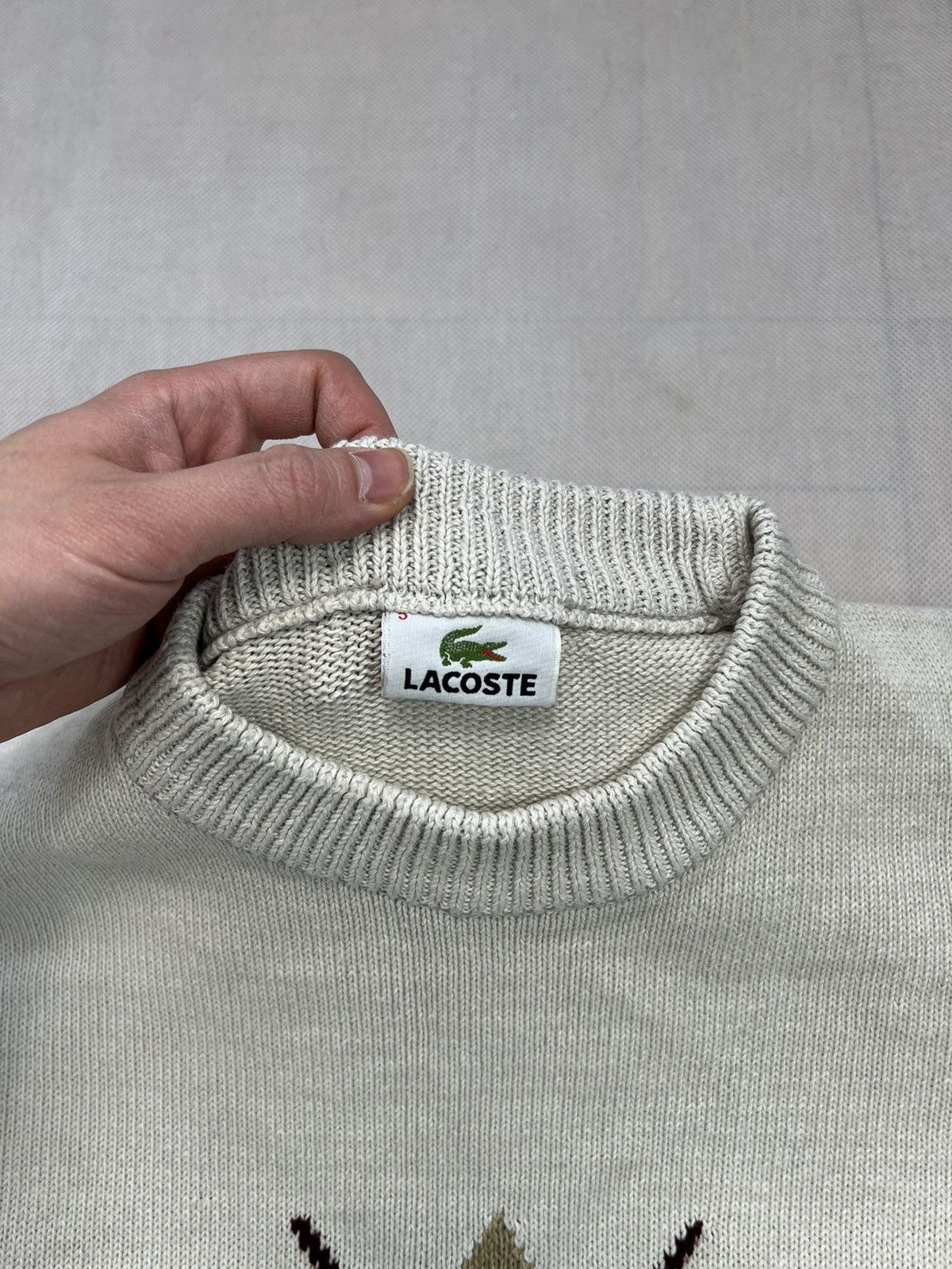Lacoste × Vintage Sweater Lacoste Center Logo Vintage Diamond Size US M / EU 48-50 / 2 - 4 Thumbnail