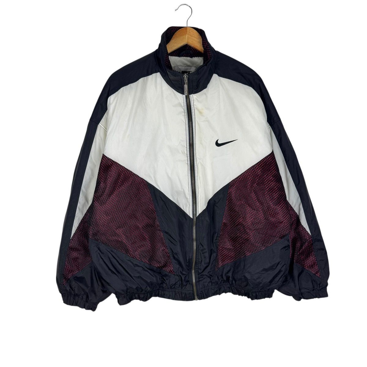 Nike 🌟VINTAGE 90s NIKE SWOOSH WINDBREAKER JACKET Size US L / EU 52-54 / 3 - 2 Thumbnail
