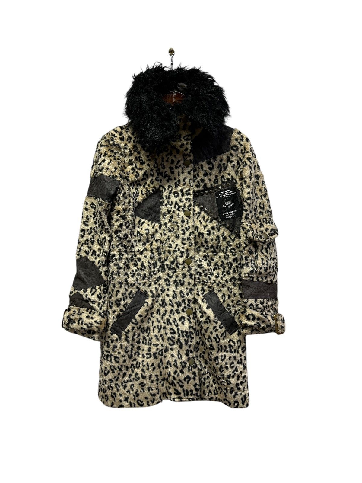 Japanese Brand 🔥Glad News Punk Faux Fur Leopard Skull Jacket Size US S / EU 44-46 / 1 - 1 Thumbnail