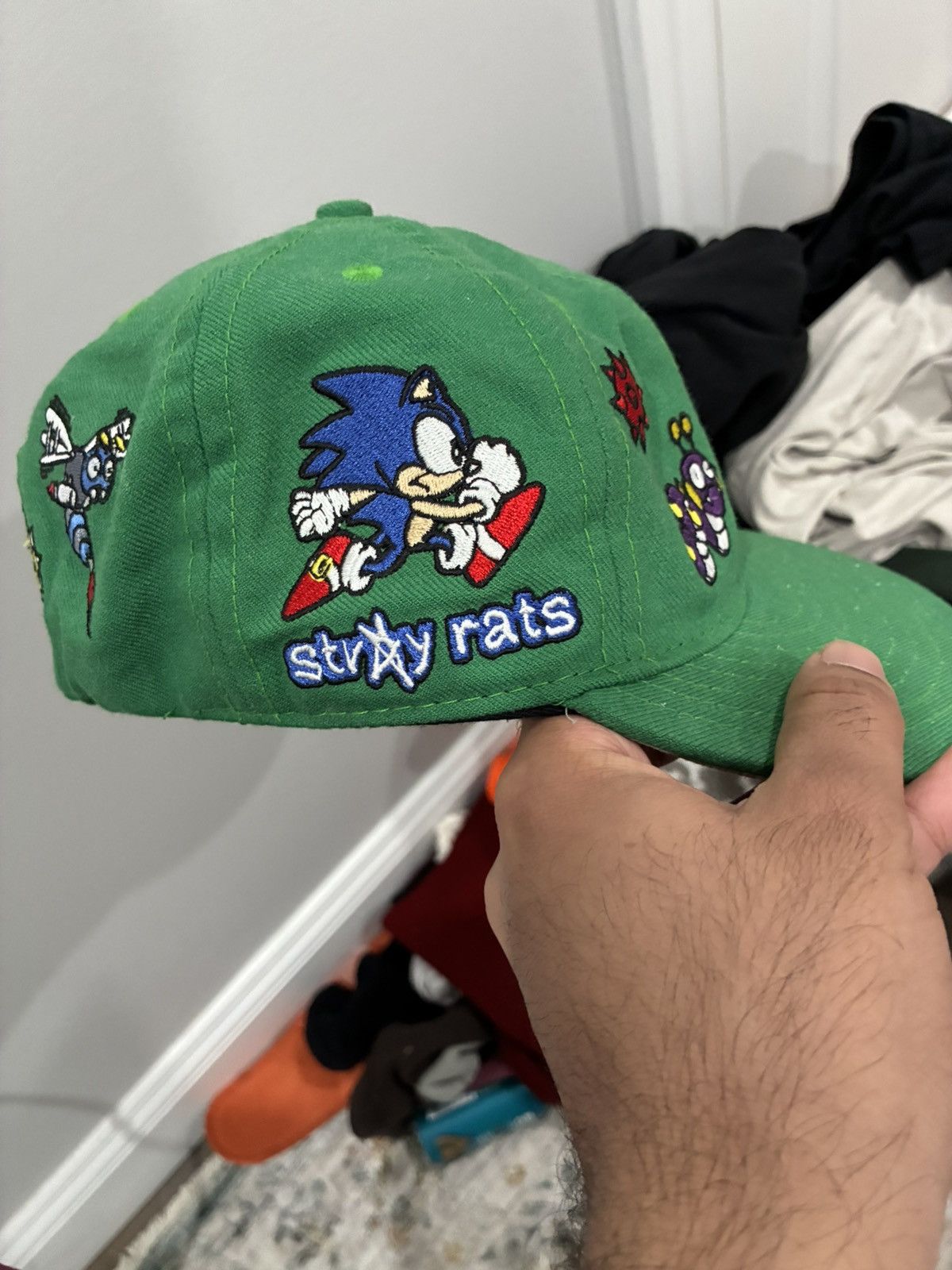 Stray Rats Sonic The Hedgehog (Sega) x Stray Rats green fitted hat Size ONE SIZE - 2 Thumbnail