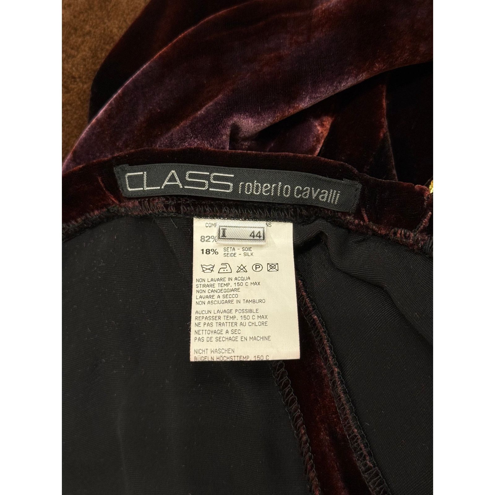 Roberto Cavalli Roberto Cavalli burgundy velvet flared pants with chain Size 30" / US 8 / IT 44 - 6 Thumbnail