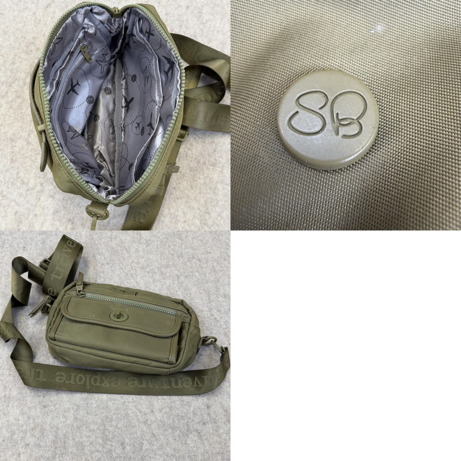 Vintage Travel Crossbody Bag Unisex Small Green Adjustable Strap Zip Pockets Detachable Size ONE SIZE - 8 Thumbnail