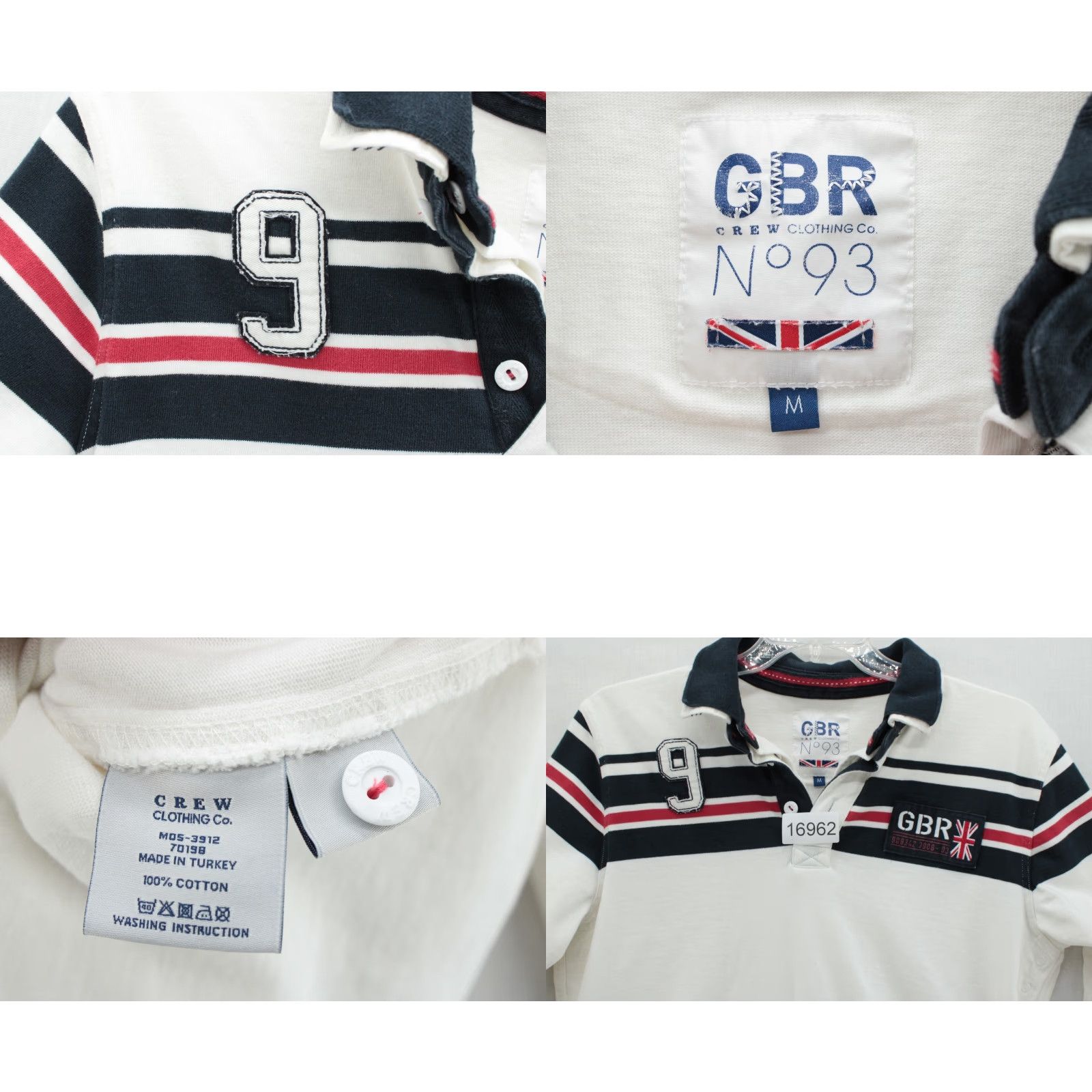 Vintage VINTAGE Crew Clothing Rugby Shirt Mens M White Blue Stripe Long Sleeve Shirt Size US M / EU 48-50 / 2 - 8 Thumbnail