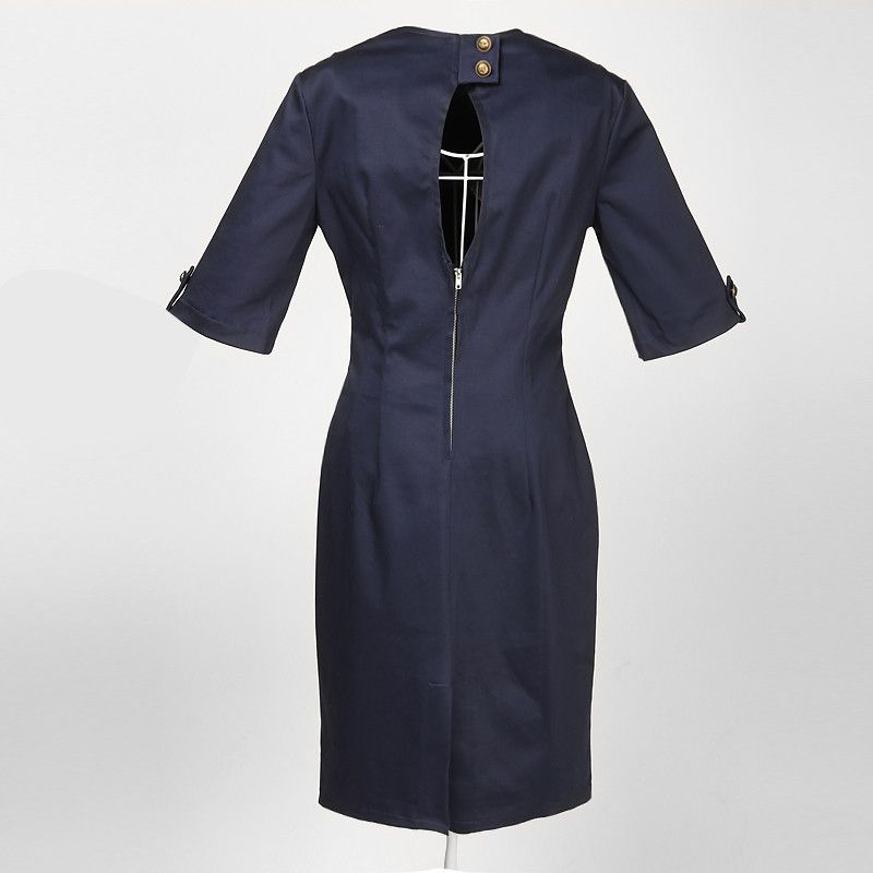 Other Vintage inspired navy blue dresses half sleeves pencil Size XL / US 12-14 / IT 48-50 - 2 Thumbnail