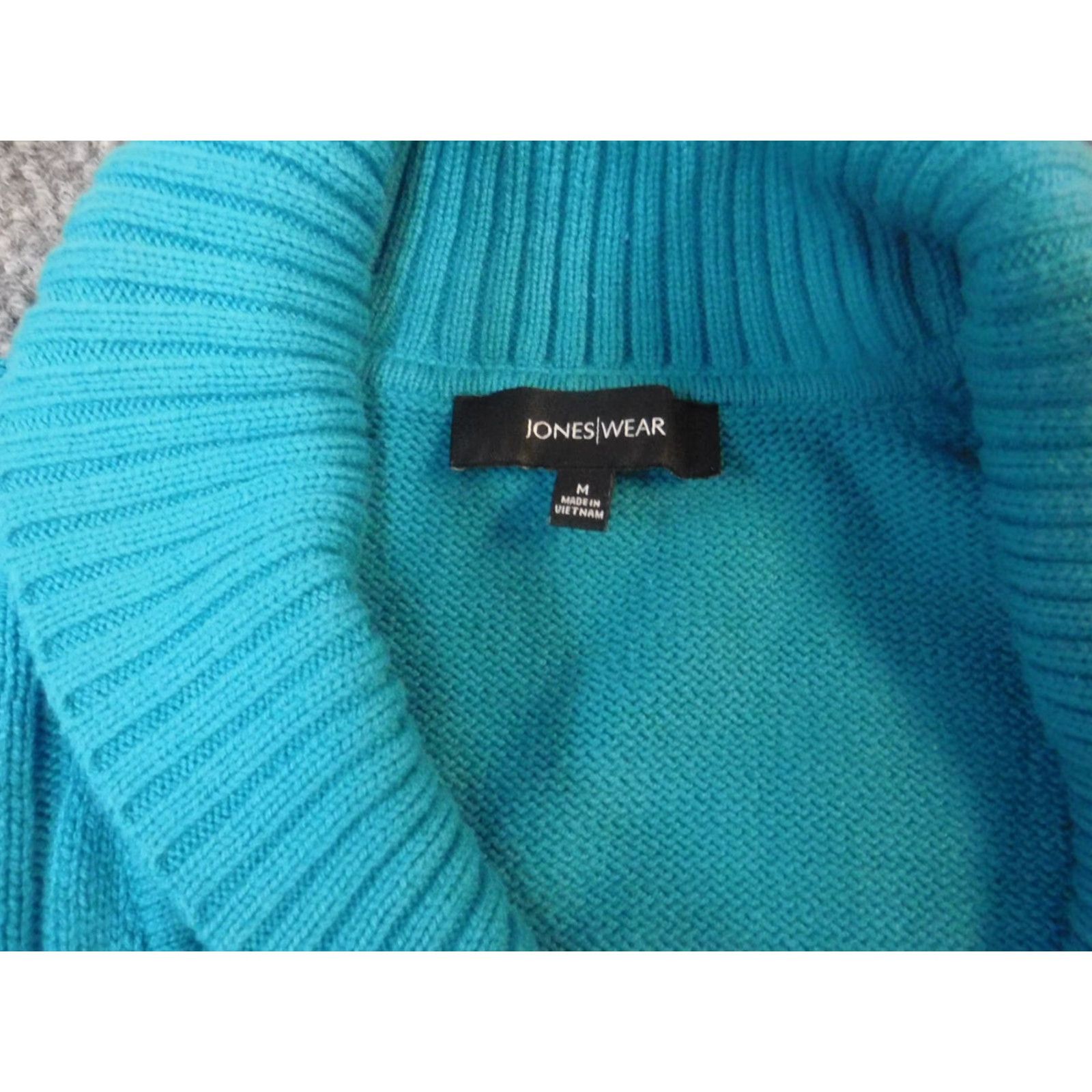 Vintage Jones Wear Womens Sweater Cardigan Long Sleeve Round Neck Puff Sleeve Blue M Knit Cotton Button Bow Tie Vintage No Size M / US 6-8 / IT 42-44 - 4 Thumbnail