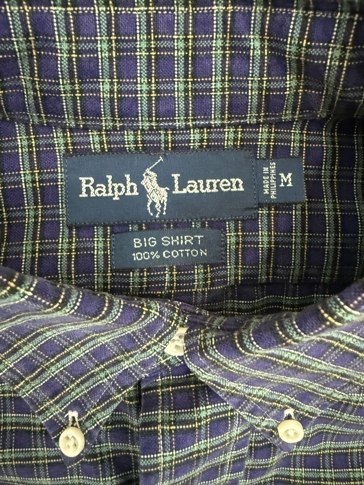 Ralph Lauren Vintage Polo Ralph Lauren Big Shirt Plaid Button Down Size US M / EU 48-50 / 2 - 4 Thumbnail