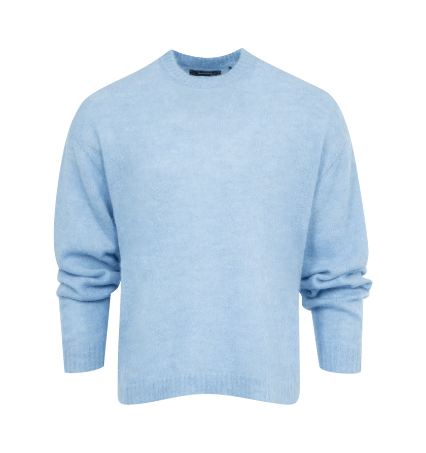 Nahmias o1h1sh11224 Knit Boxy Crewneck in Sky Blue Size US L / EU 52-54 / 3 - 3 Thumbnail