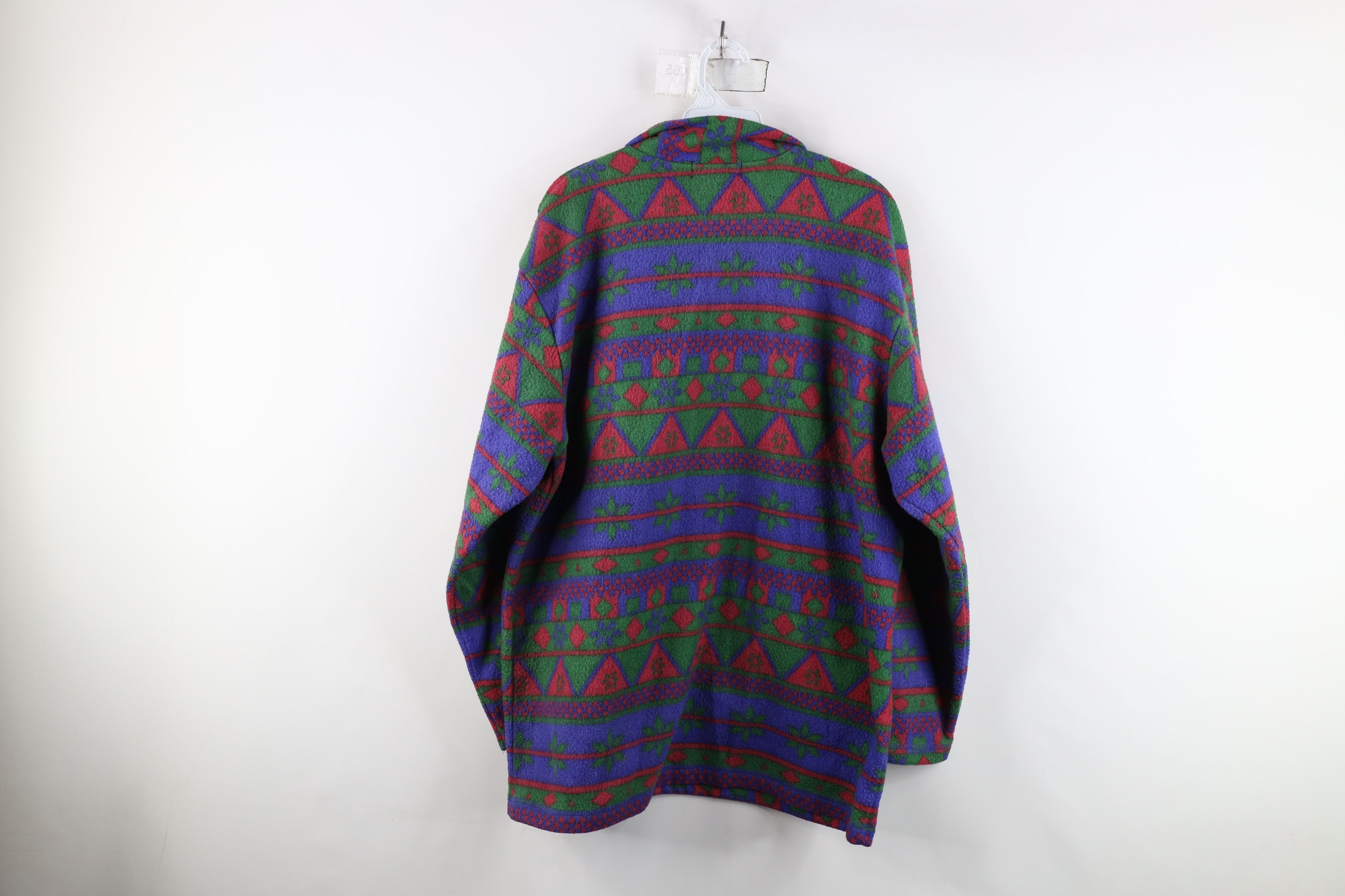 Vintage Vintage 90s Streetwear Snowflake Fair Isle Fleece Sweater Size L / US 10 / IT 46 - 7 Thumbnail