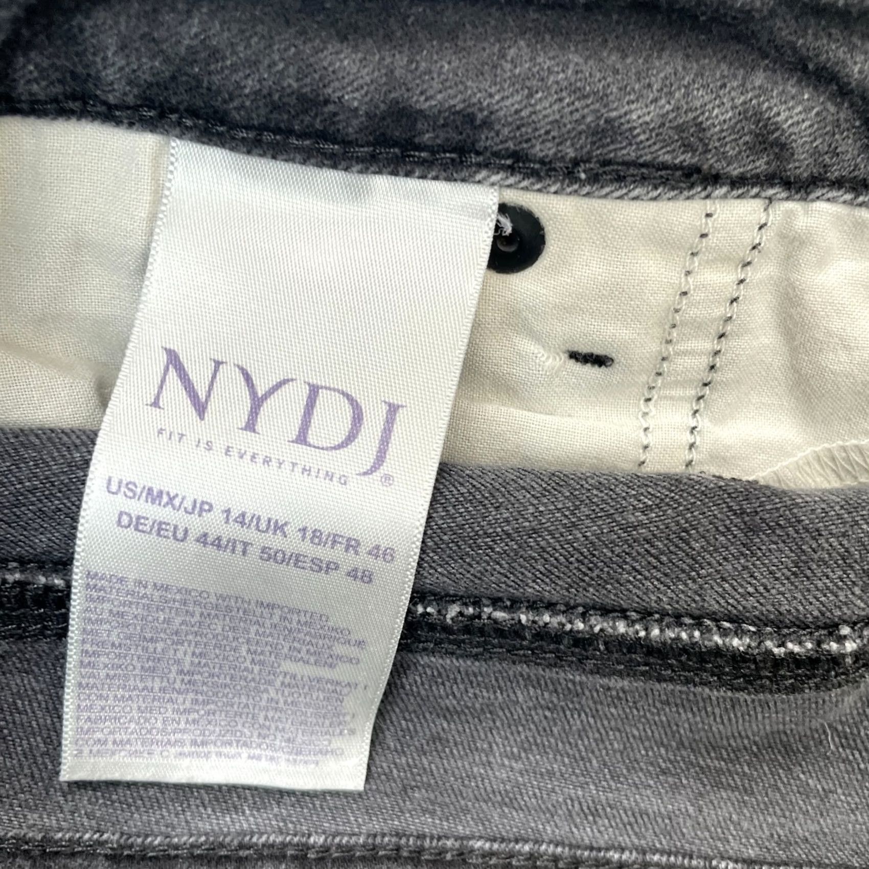 NYDJ NYDJ Barbara Jeans Womens 14 Gray Bootcut Denim Cotton Spandex 5-Pocket Inseam 30 Regular Stretch Logo Zipper Button Mens Womens Boys Girls Size 25" / US 0 / IT 36 - 4 Thumbnail