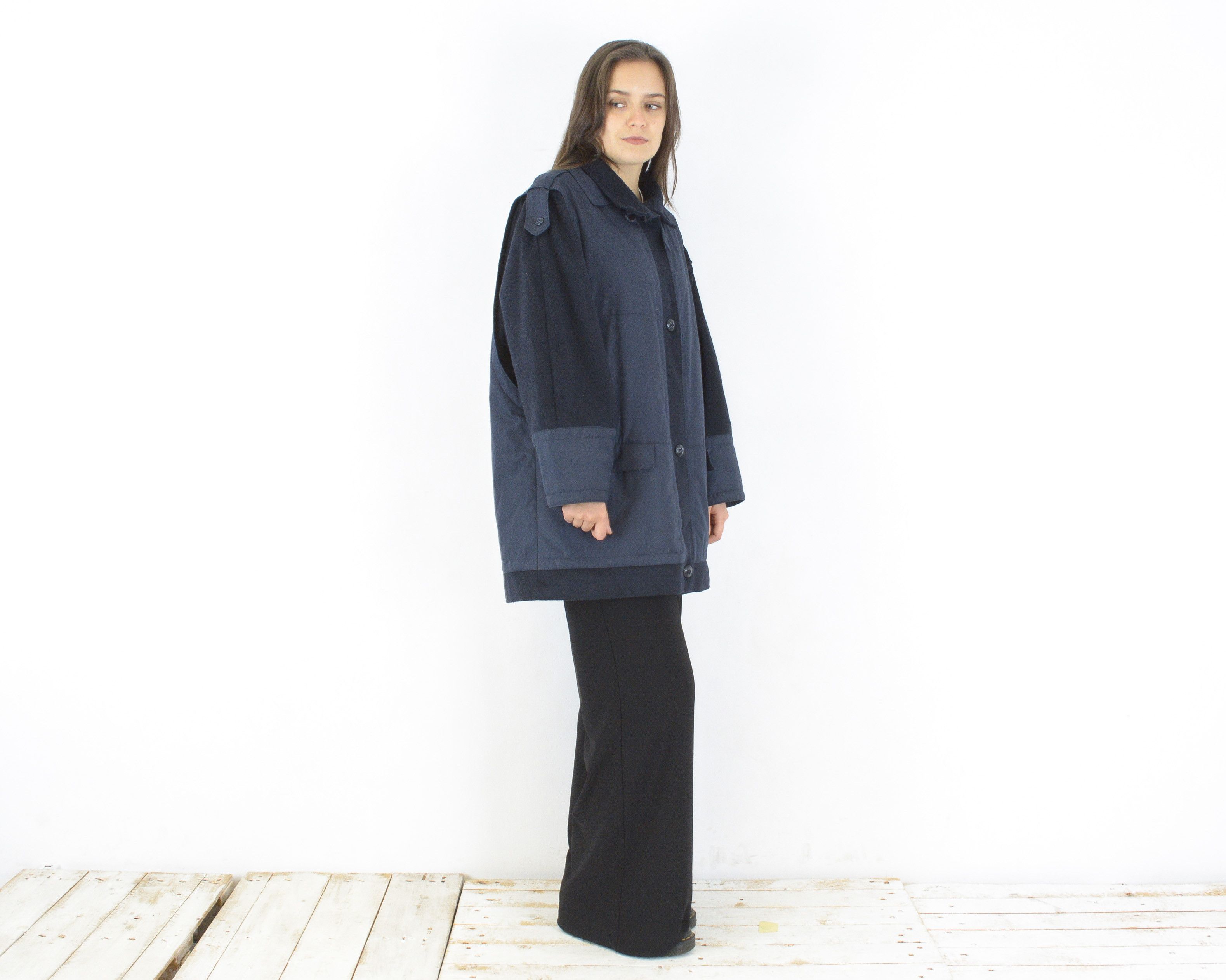Vintage ORIGINAL LODEN L Wool Coat Winter Jacket Overcoat Padded Size L / US 10 / IT 46 - 3 Thumbnail