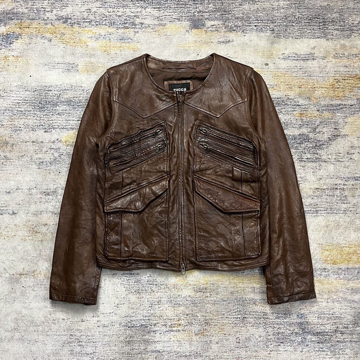 Zucca multi pocket leather jacket