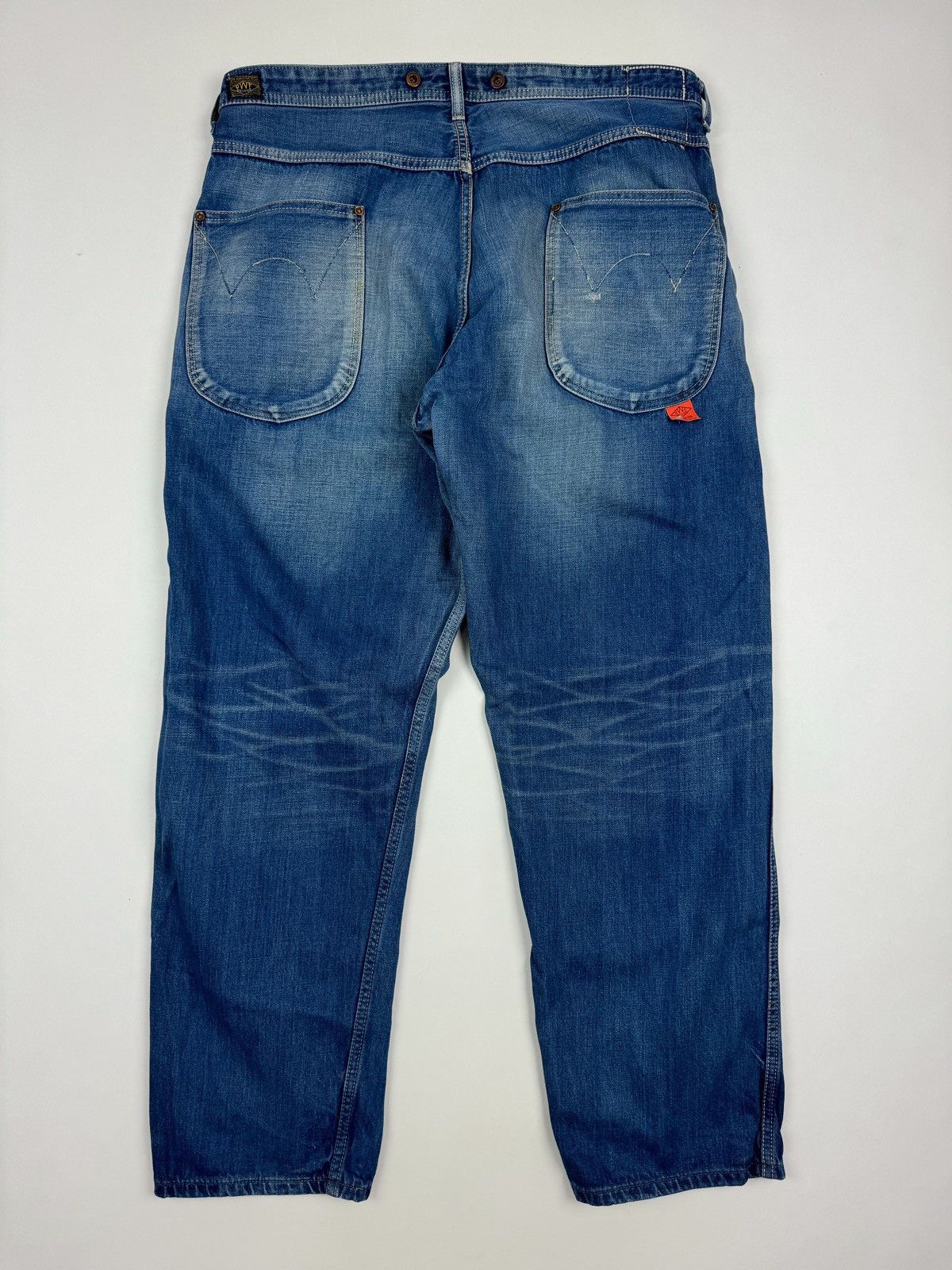 Edwin Edwin 550923 Over Works Factory Distressed Jeans Pants Size US 34 / EU 50 - 17 Thumbnail