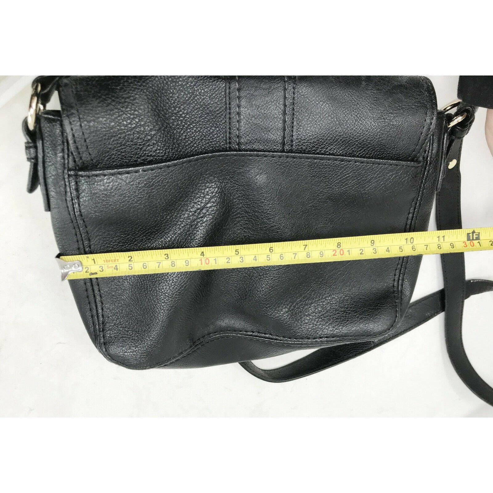 Liz Claiborne LIZ CLAIBORNE Black Faux Leather Crossbody Bag w Large Front Size ONE SIZE - 10 Thumbnail