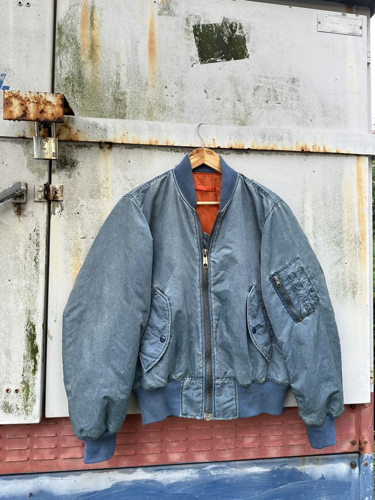 Vintage 🪖Vintage Sun Faded MA-1 Man Intermediate Bomber Jacket Size US M / EU 48-50 / 2 - 4 Thumbnail