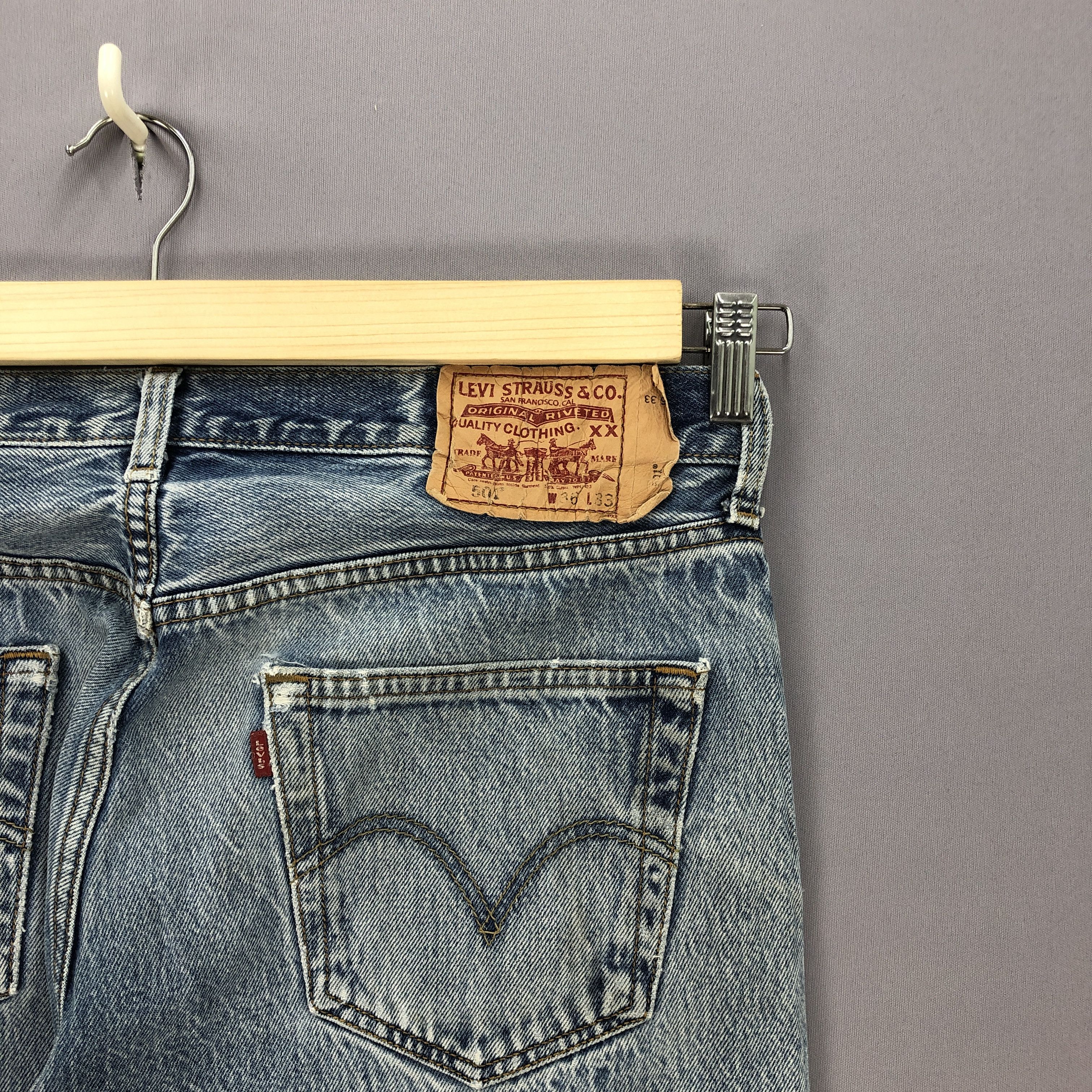 Levi's × Vintage Vintage Y2K Levis 501 Jeans Levi's Faded Light Wash Denim Size US 36 / EU 52 - 5 Thumbnail