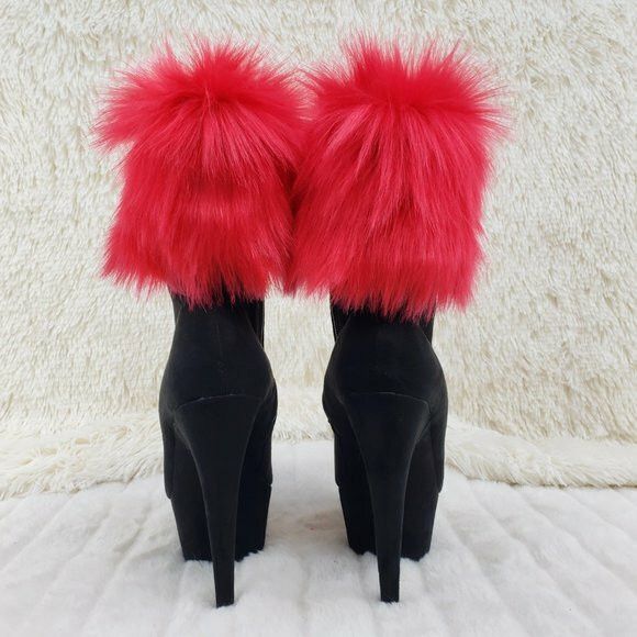 Other 1000 Furry Faux Fur Changeable Cuffs / Collars Platform Ankl Size US 11 / IT 41 - 6 Thumbnail