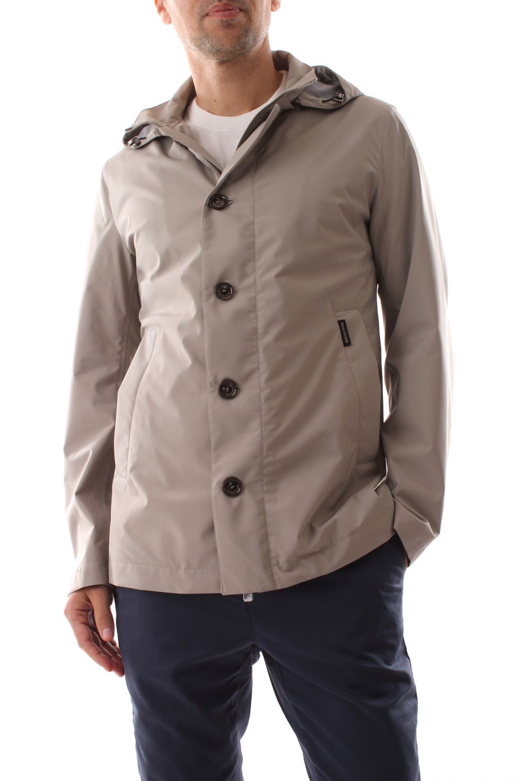 Montecore MONTECORE Italy beige hooded nylon jacket Large Size US L / EU 52-54 / 3 - 2 Thumbnail