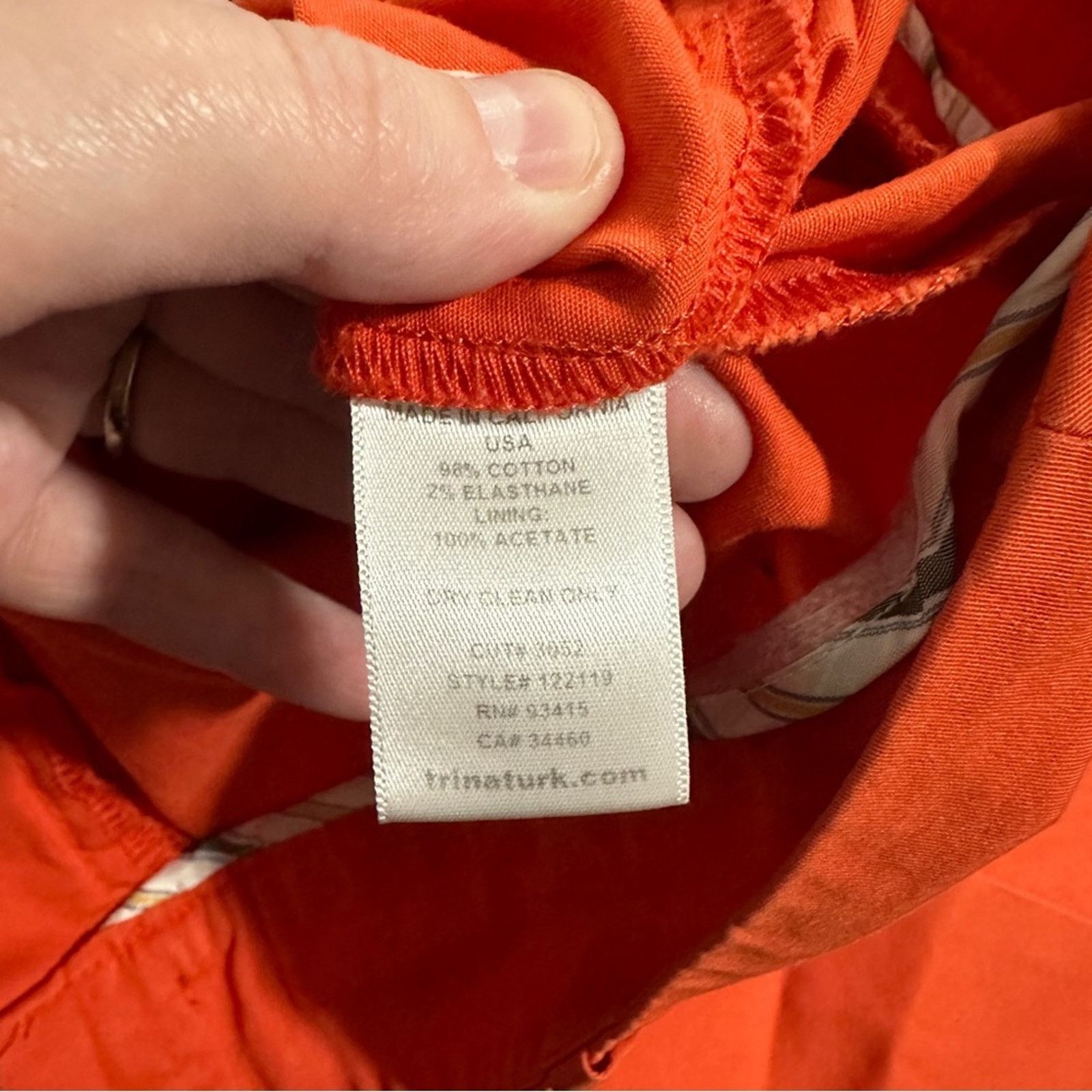 Trina Turk Trina Turk Bright Orange Mid Rise Straight Ankle Dress Pants Size 30" / US 8 / IT 44 - 7 Thumbnail