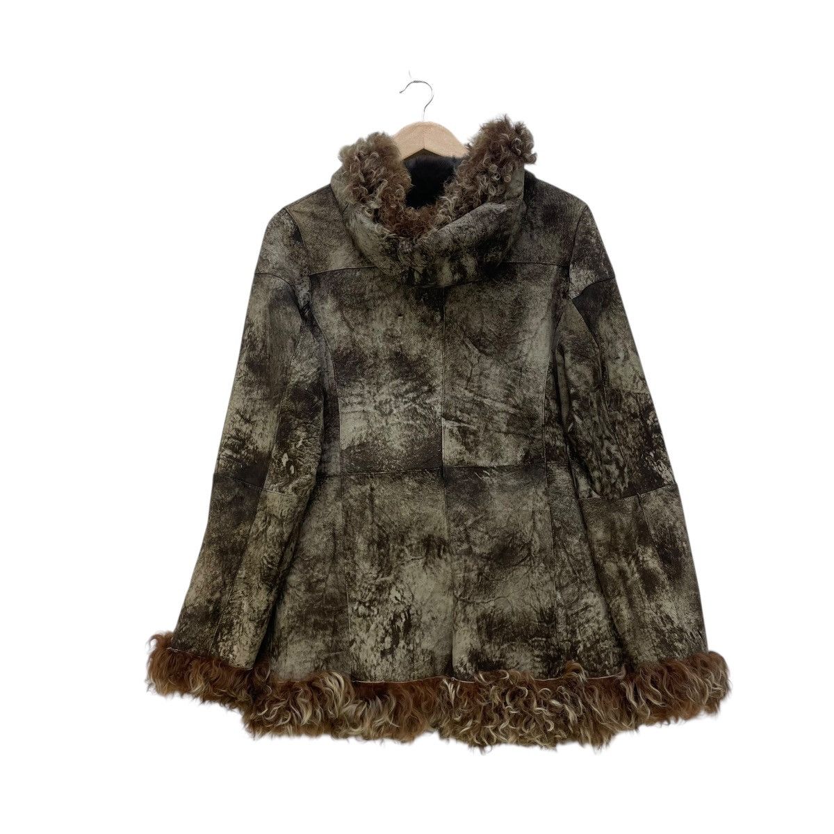 14th Addiction 🔥Vintage Faux fur Suede Leather Hooded Jacket Size M / US 6-8 / IT 42-44 - 2 Thumbnail