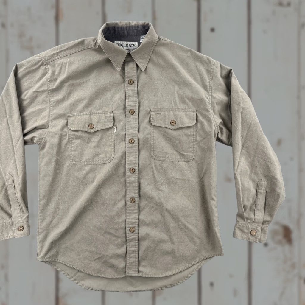 Bugle Boy VINTAGE Bugle Boy Shirt Mens Size L Brown Long Sleeve Button-Up 90s Y2K EUC Size US L / EU 52-54 / 3 - 1 Thumbnail