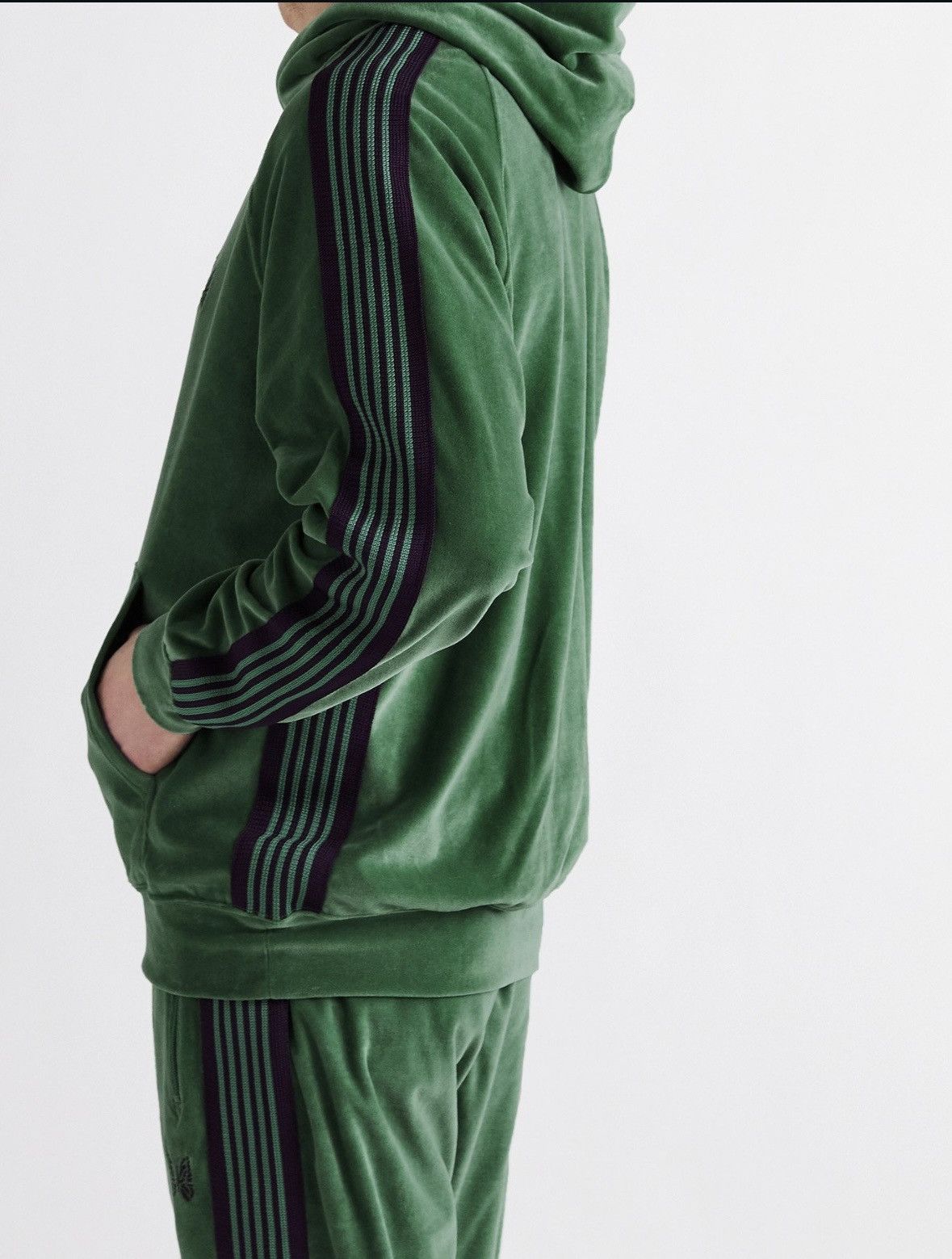 Needles TRACK HOODY VELOUR GREEN Size US S / EU 44-46 / 1 - 2 Thumbnail