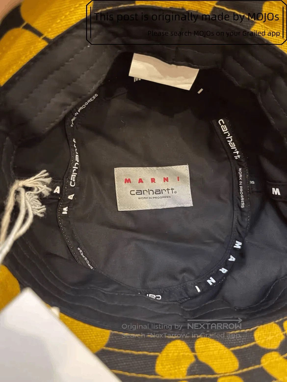 Marni Marni x Carhartt Yellow Flowers Bucket Hat. Size ONE SIZE - 3 Thumbnail