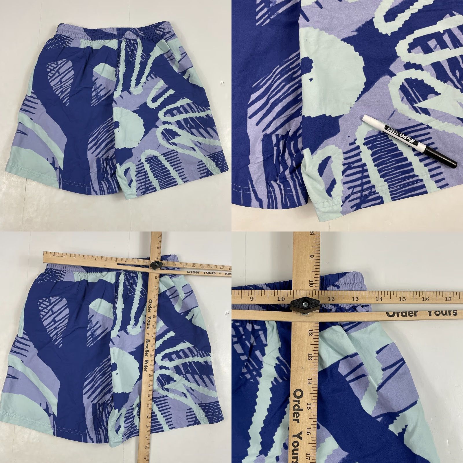 Adidas Adidas Swim Shorts Mens Medium Purple Floral Beach Surfing Trunks AOP Size US 31 - 8 Thumbnail