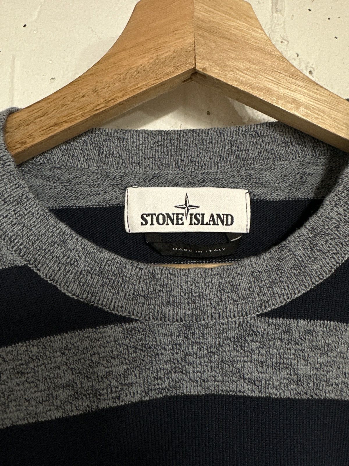 Stone Island Stone Island Marina Navy Blue Striped Sweater XL Size US XL / EU 56 / 4 - 3 Thumbnail