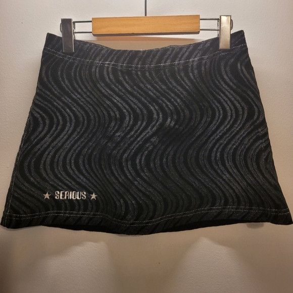 Vintage Serious Vintage Rockstar Black Velvet Mini Skirt - M Size 28" / US 6 / IT 42 - 1 Thumbnail