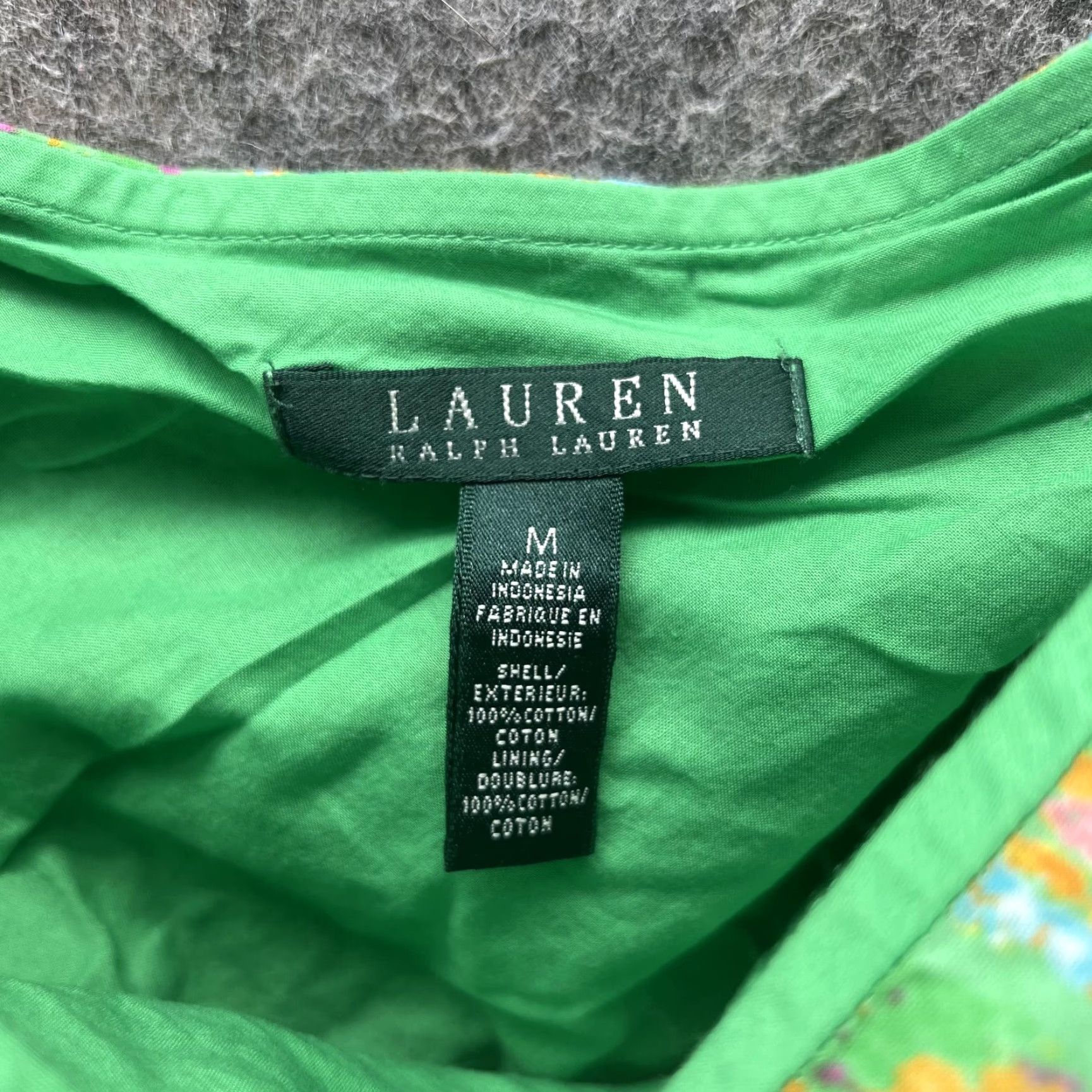 Ralph Lauren Lauren Ralph Lauren Dress Women Medium Green Paisley A-Line Casual Cotton Knee Length Ladies Womens Size M / US 6-8 / IT 42-44 - 6 Thumbnail