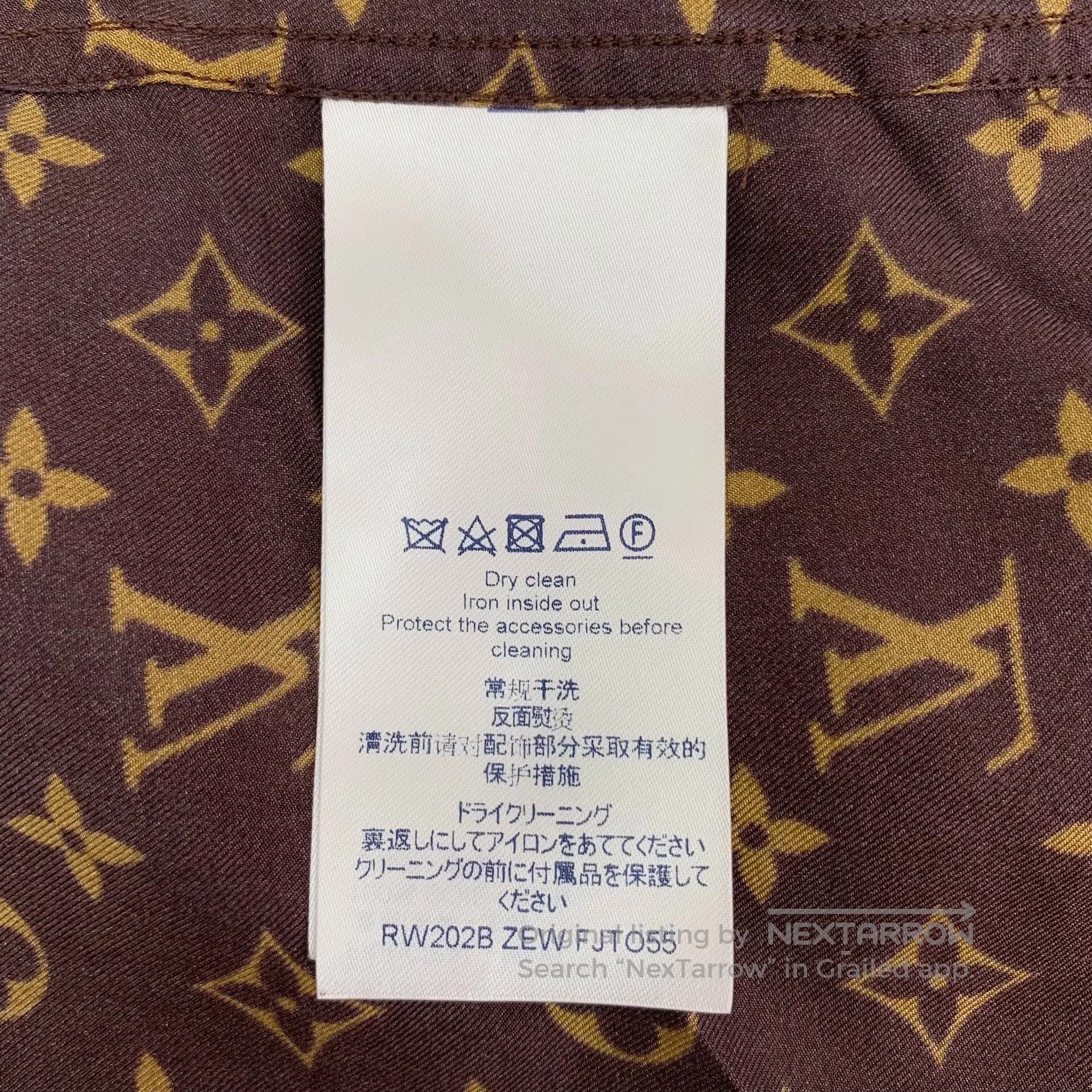 Louis Vuitton Louis Vuitton Brown floral printed mulberry silk long-slee Size US XS / EU 42 / 0 - 6 Thumbnail