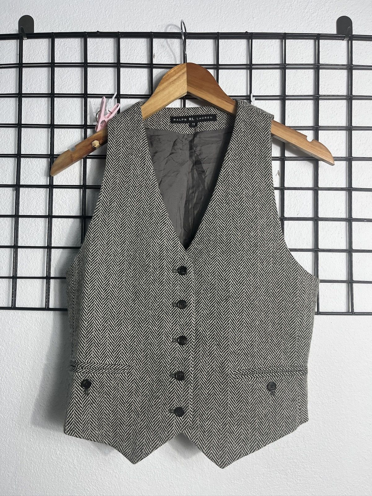 Ralph Lauren Ralph RL Lauren Herringbone Tweed Vest Size US XXS / EU 40 - 1 Thumbnail