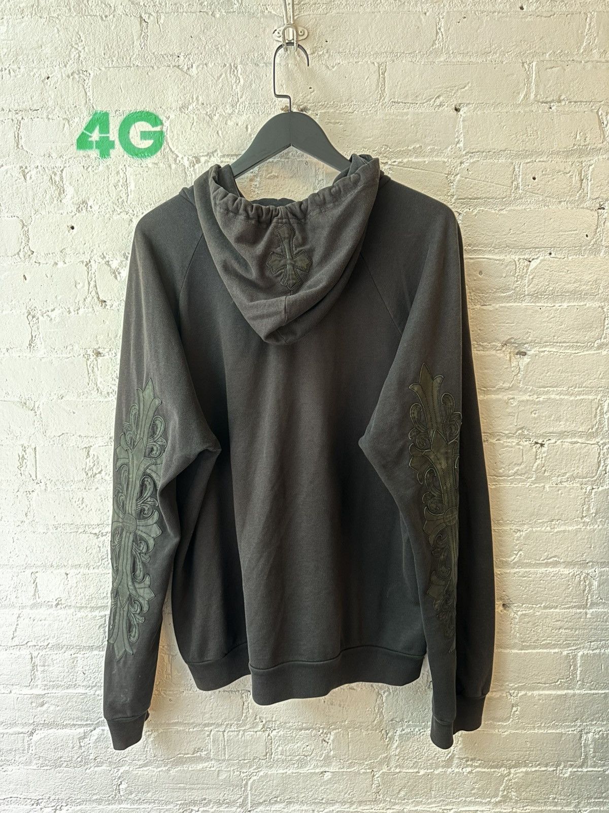 Chrome Hearts CHROME HEARTS VINTAGE LEATHER PATCHED HOODIE Size US XL / EU 56 / 4 - 4 Thumbnail
