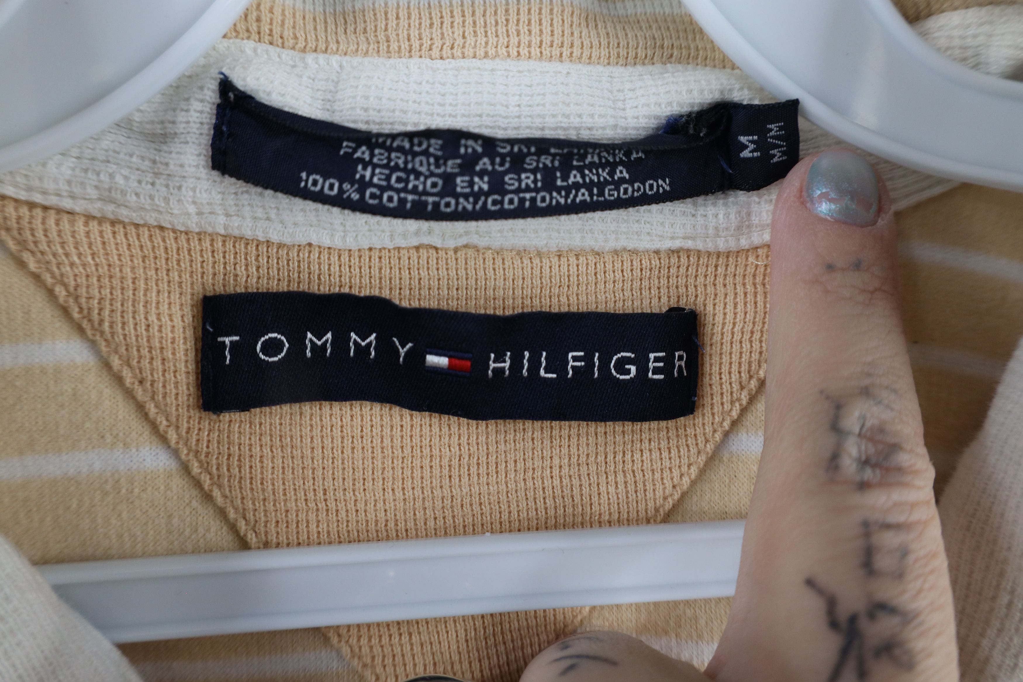 Tommy Hilfiger × Vintage Vintage 90s Tommy Hilfiger Thermal Knit Golf Polo Shirt Size US M / EU 48-50 / 2 - 6 Thumbnail