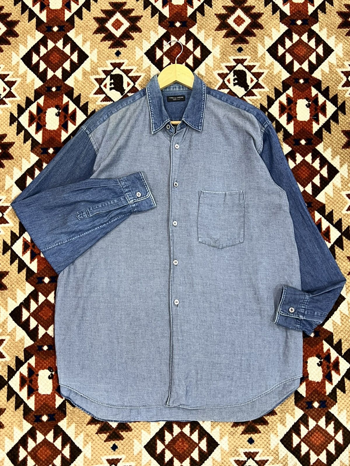 Comme des Garcons Vtg 90's Comme des Garcons Patchwork Denim Shirt Size US XL / EU 56 / 4 - 1 Thumbnail