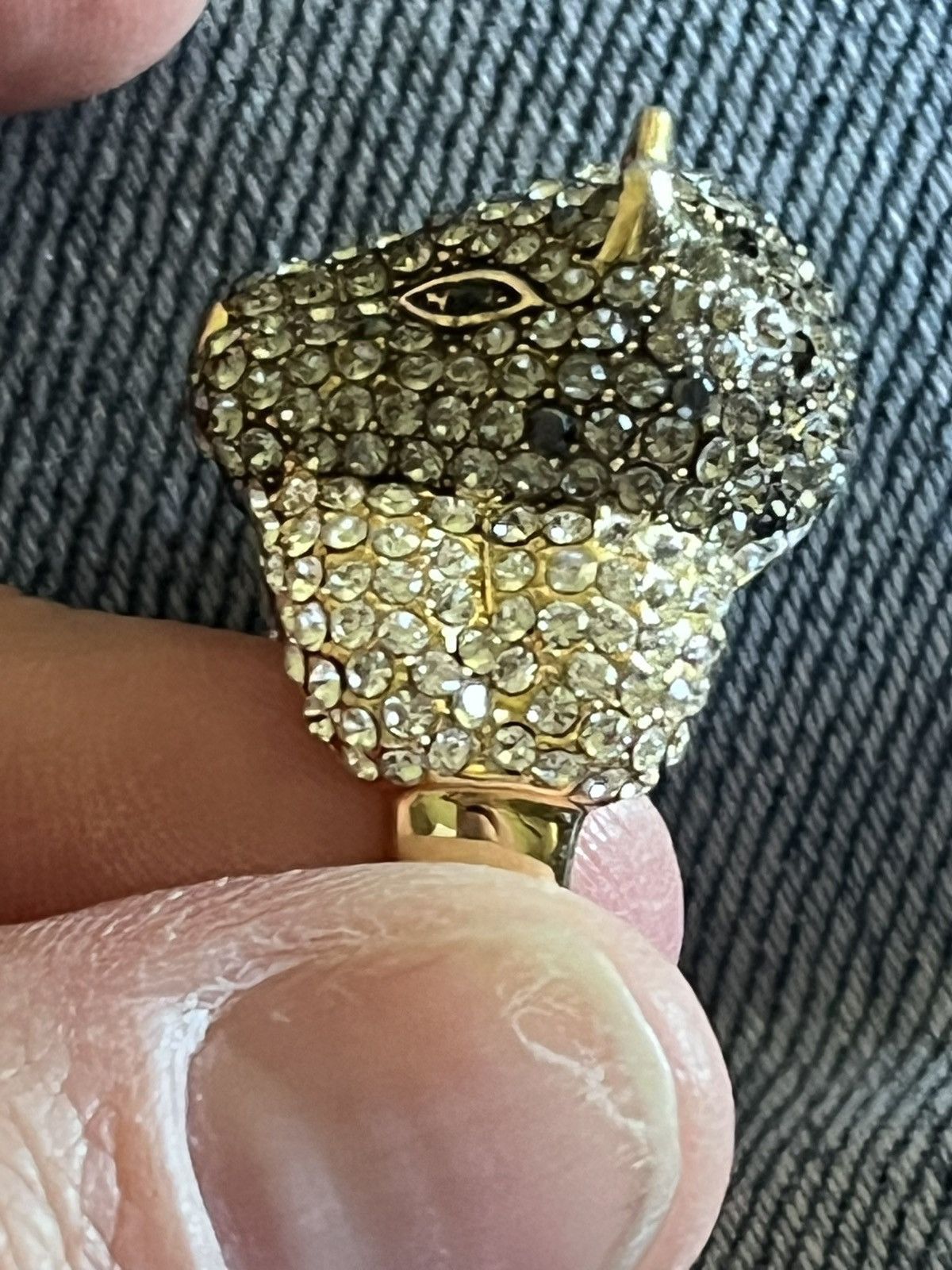 Other Leopard Pave Rhinestone Cocktail Ring Size 7 Signed GG Size ONE SIZE - 8 Thumbnail