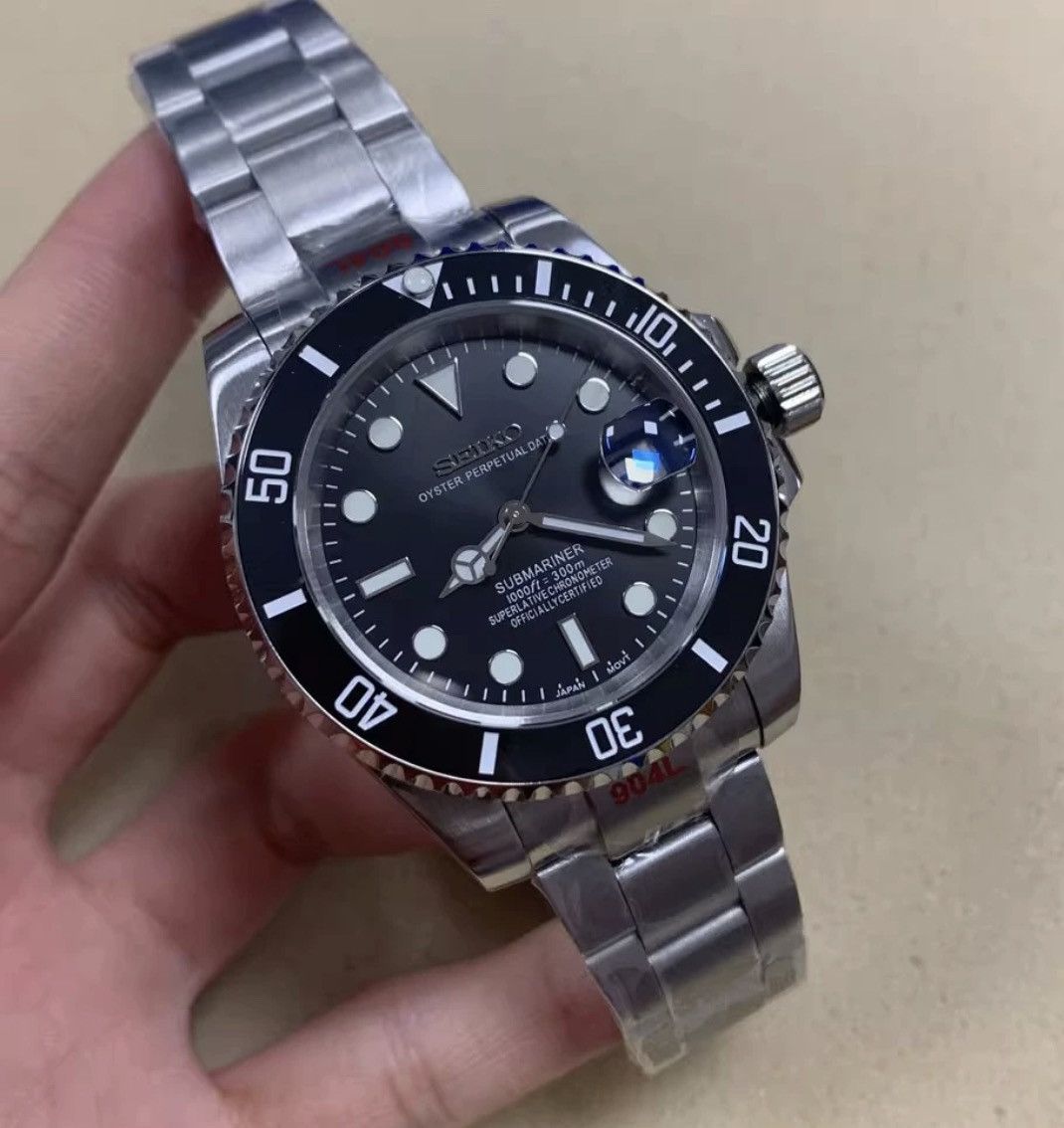 image of Seiko Submariner Mod in Black, Men's