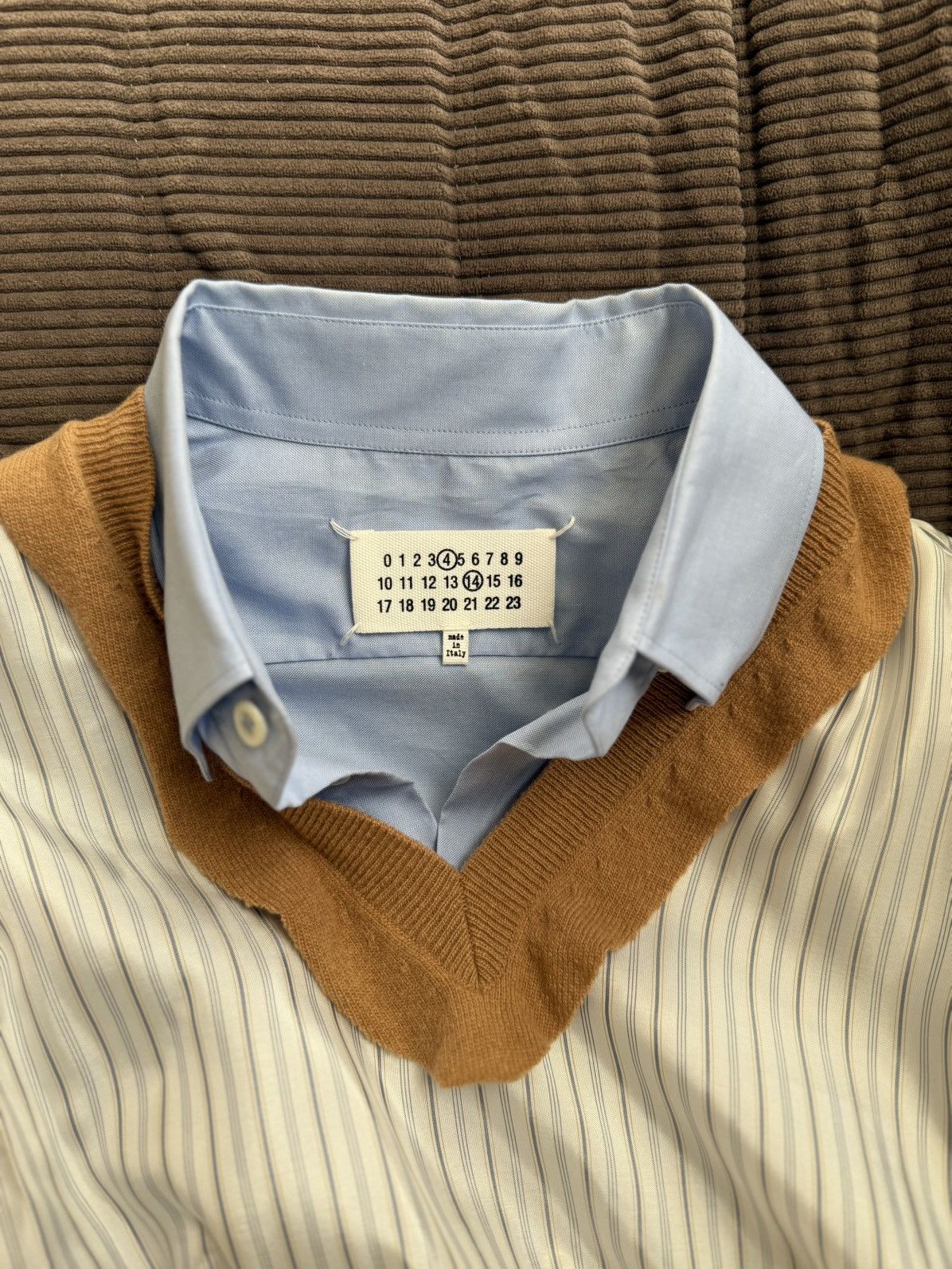 Maison Margiela Maison Margiela Spliced Oxford Shirt Size US XS / EU 42 / 0 - 4 Thumbnail