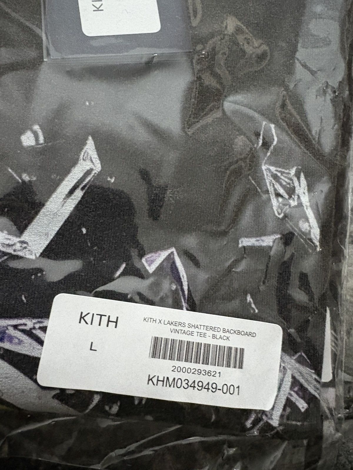 Kith × NBA KITH X LAKERS SHATTERED BACKBOARD VINTAGE TEE - BLACK Size US L / EU 52-54 / 3 - 3 Thumbnail