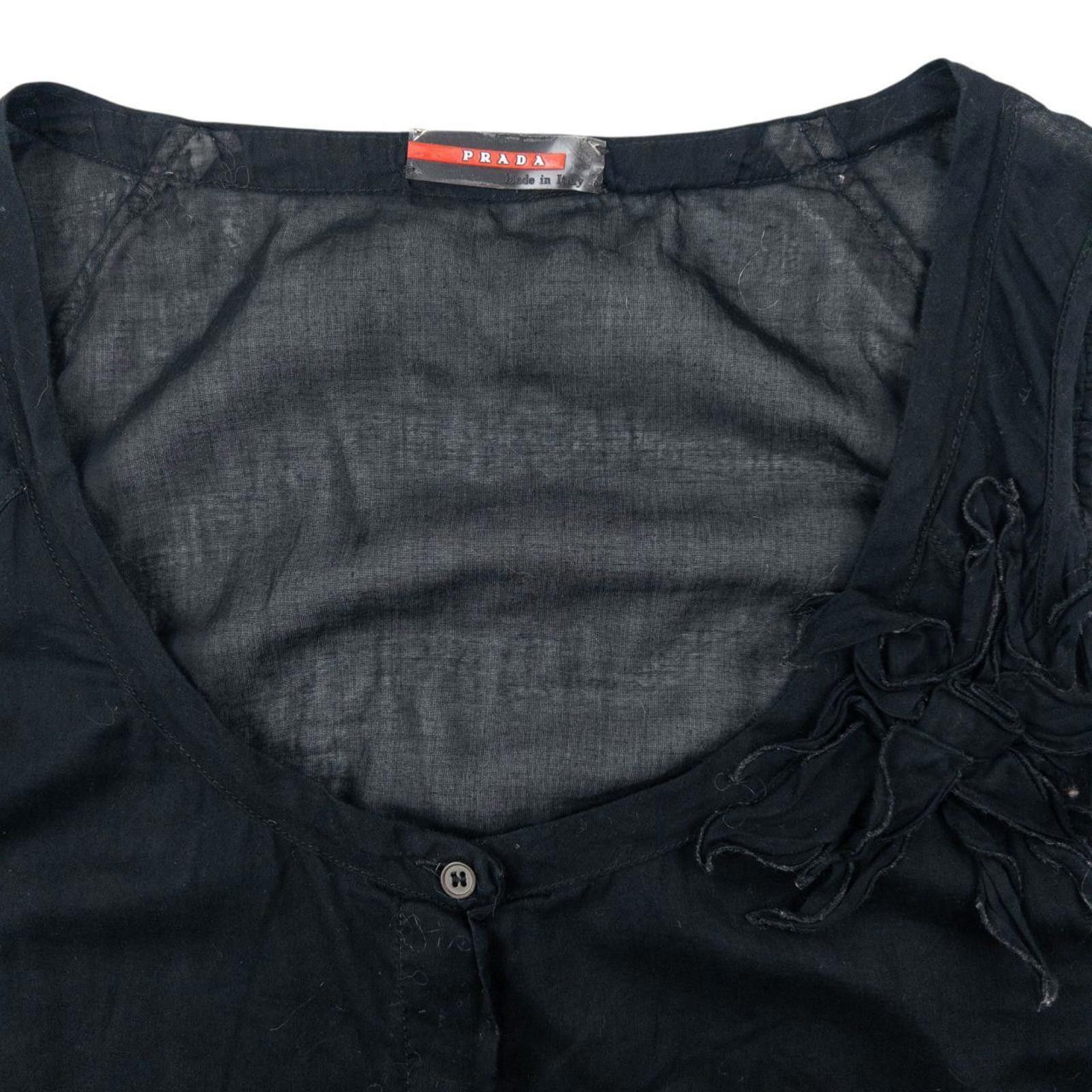 Prada Vintage 2000s Prada Sport Sheer Flower Button Up Top Size M Size M / US 6-8 / IT 42-44 - 5 Thumbnail