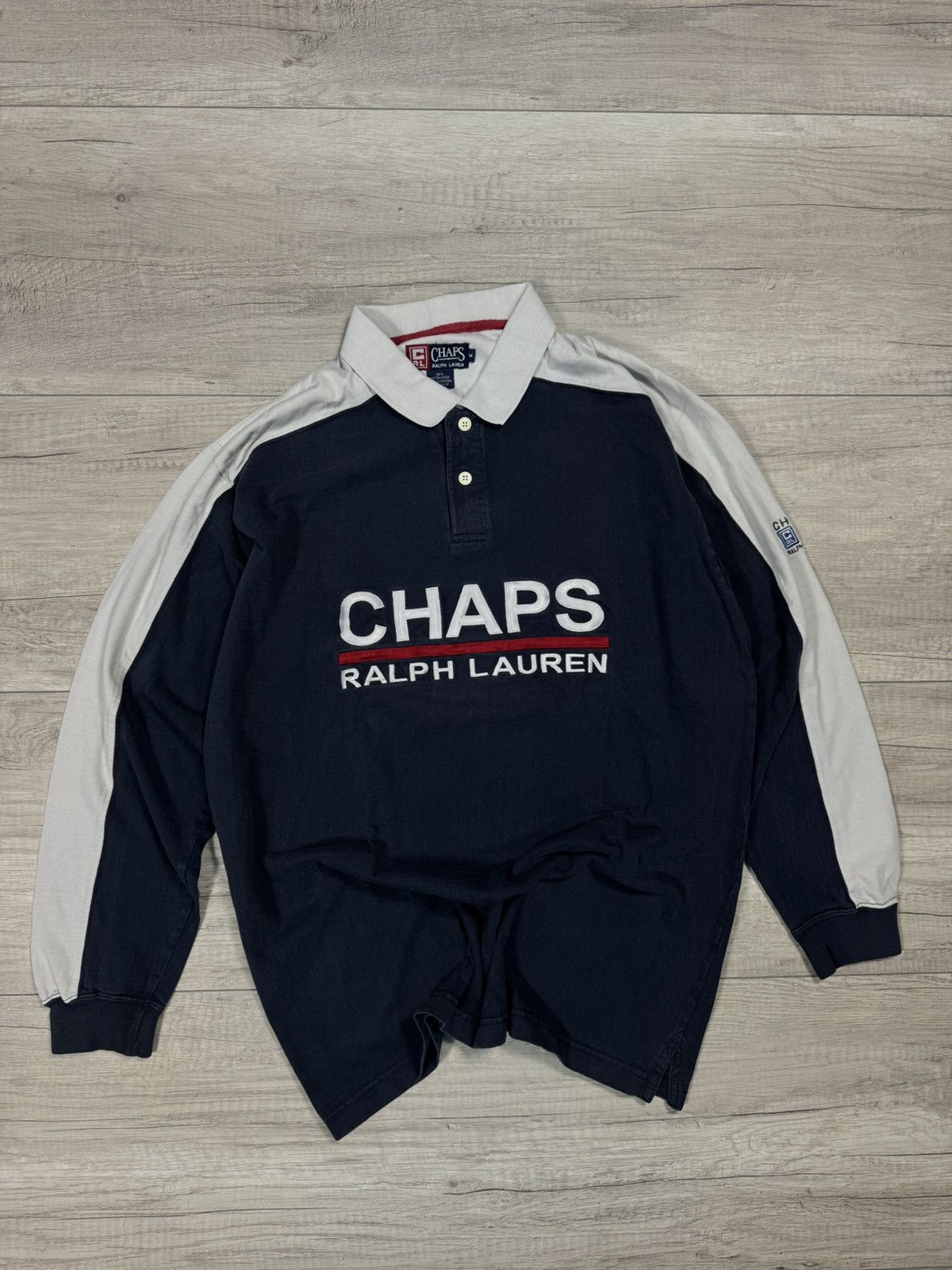Vintage Ralph Lauren Chaps Rugby Polo Shirt Big Logo