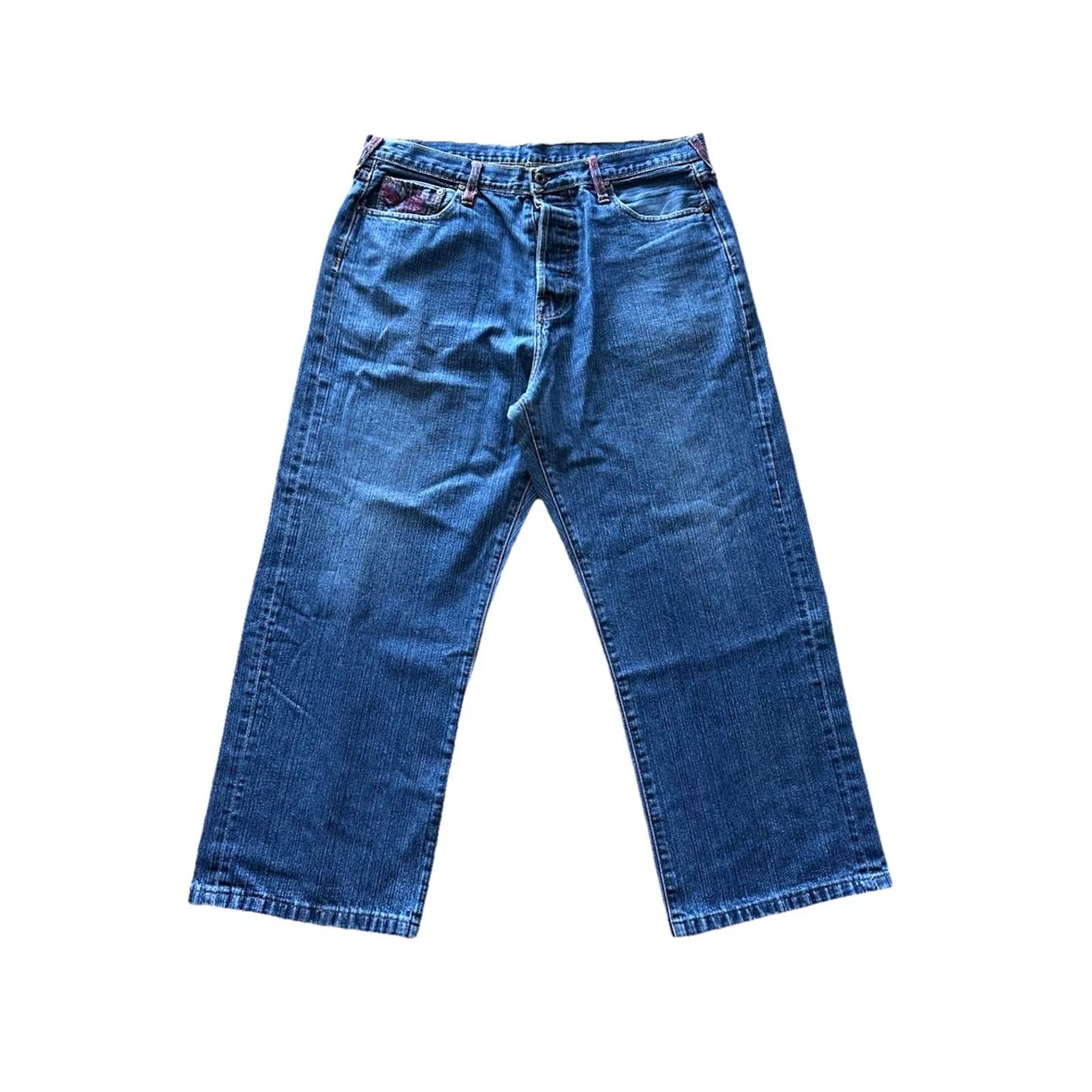 RMC Jeans VINTAGE Red Monkey Jeans Mens 5-Pocket Denim Straight Regular Blue Y2K Skater Embroidered Hip Hop Fall Spring Summer Winter 38 Mens Size US 38 / EU 54 - 5 Thumbnail