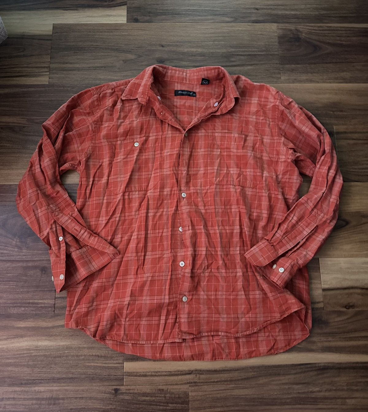 Vintage Very rare red orange flannel Size US M / EU 48-50 / 2 - 1 Thumbnail