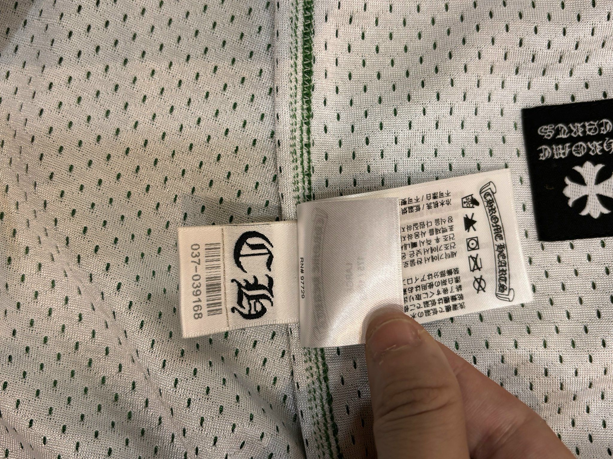 Chrome Hearts CHROME HEARTS Mesh Reversible Basketball Jersey GREEN/WHITE Size US L / EU 52-54 / 3 - 15 Thumbnail