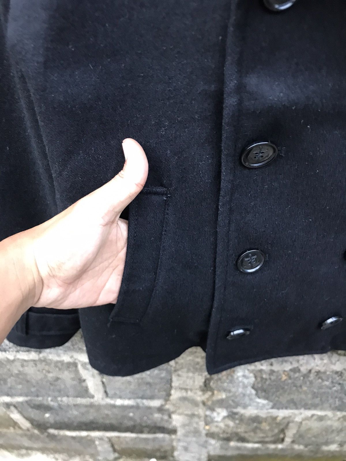 H&M × Japanese Brand × Seditionaries 🌟H&M Black Wool Zip Peacoat Double Breasted Size US S / EU 44-46 / 1 - 9 Thumbnail