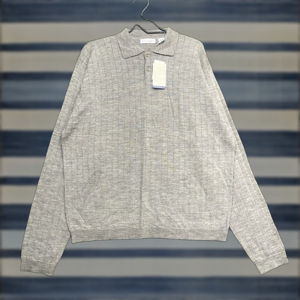 Vintage VINTAGE Methode Merino Wool Sweater Mens XL Grey Lightweight Collared NWT Pullover Size US XL / EU 56 / 4 - 1 Thumbnail